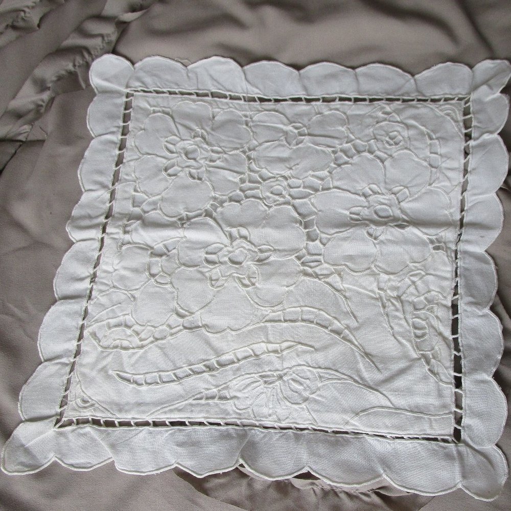 100% cotton floral cutwork pillow cover